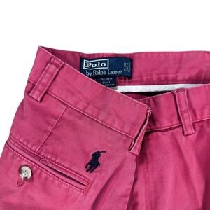 Polo Ralph Lauren Prospect Shorts Mens 40 Red Pink Cotton Twill Flat Front Pony
